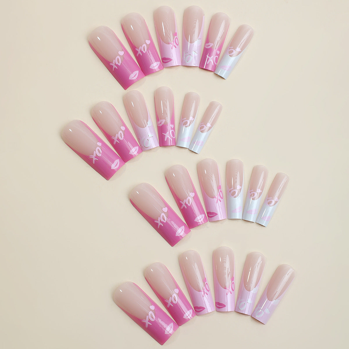 Künstlerisches Press-On-Nagelset mit elegantem Gradient-Design Brehn