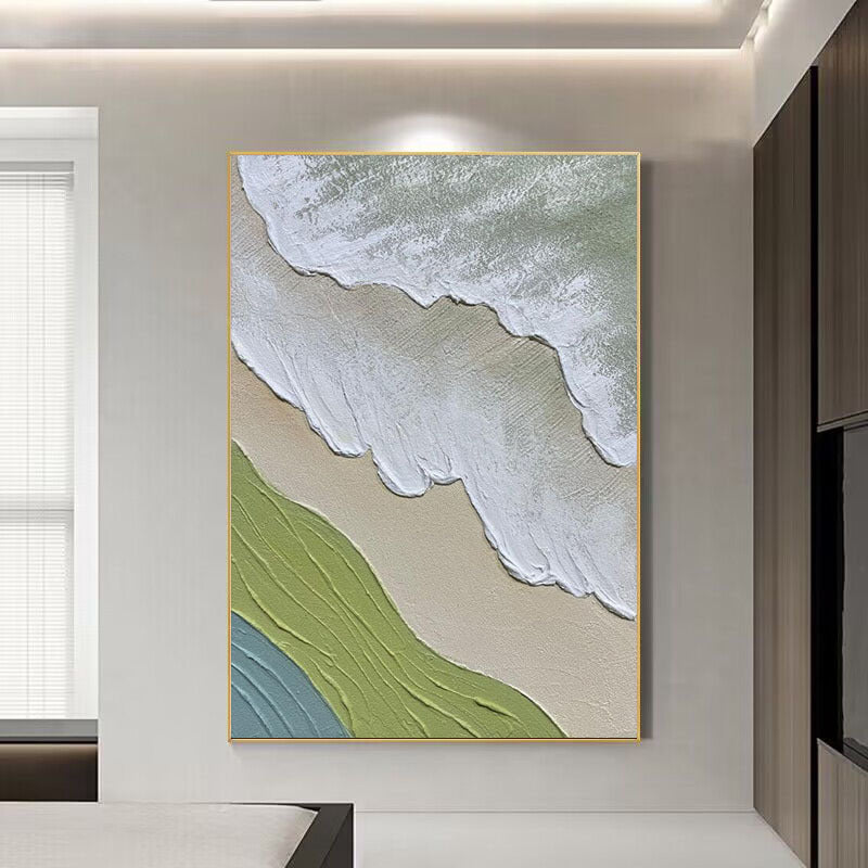 Texturiertes Küstenabstraktes Leinwandkunstwerk