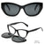 Damen Kunstvoll gestaltete Cat-Eye Sonnenbrille mit abnehmbaren Gläsern Brehn