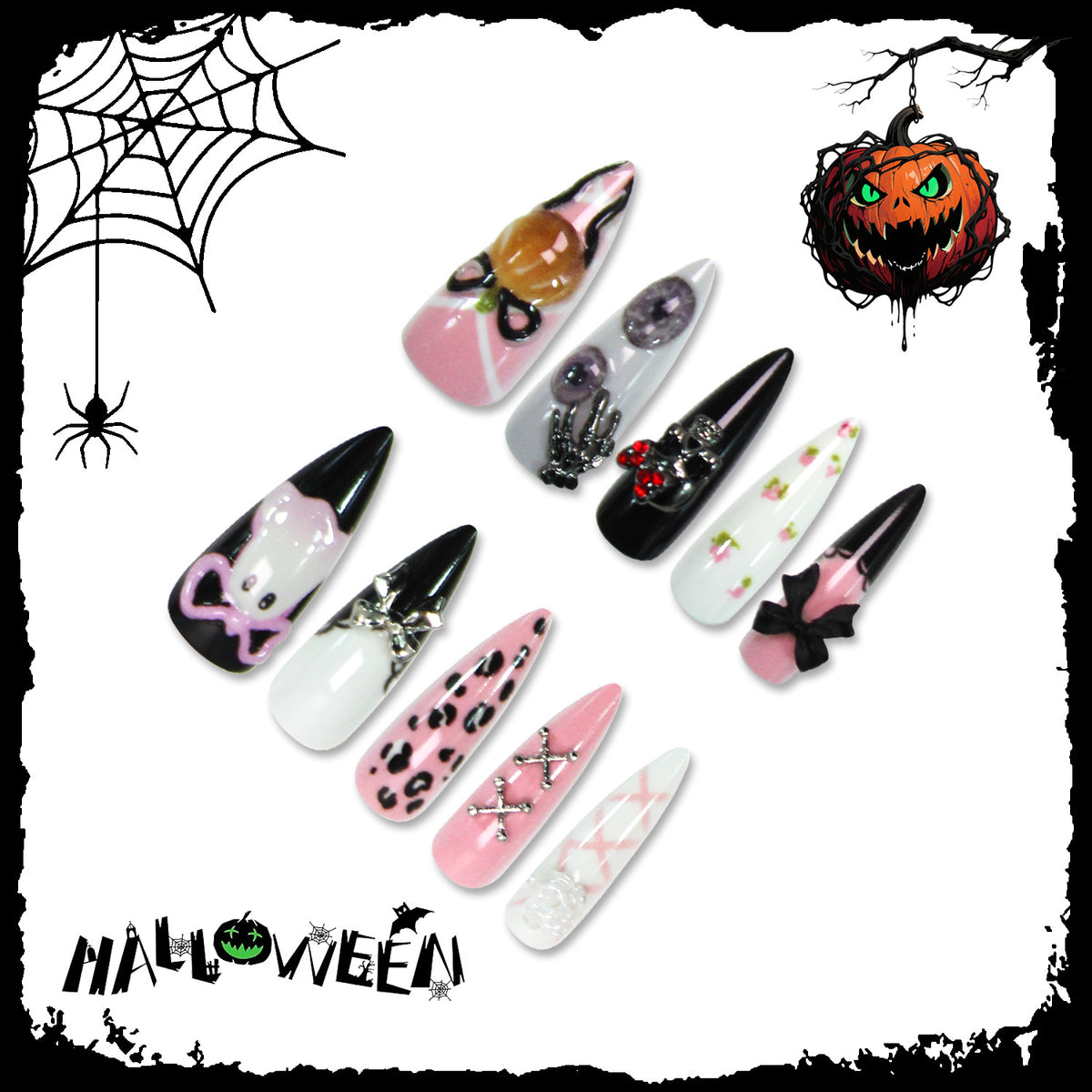 Glamouröse Kunstnägel mit exklusiven Halloween-Motiven Brehn