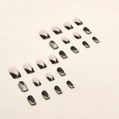 Glamouröse Press-On Nagelset mit Glitzer und künstlerischem Design Brehn