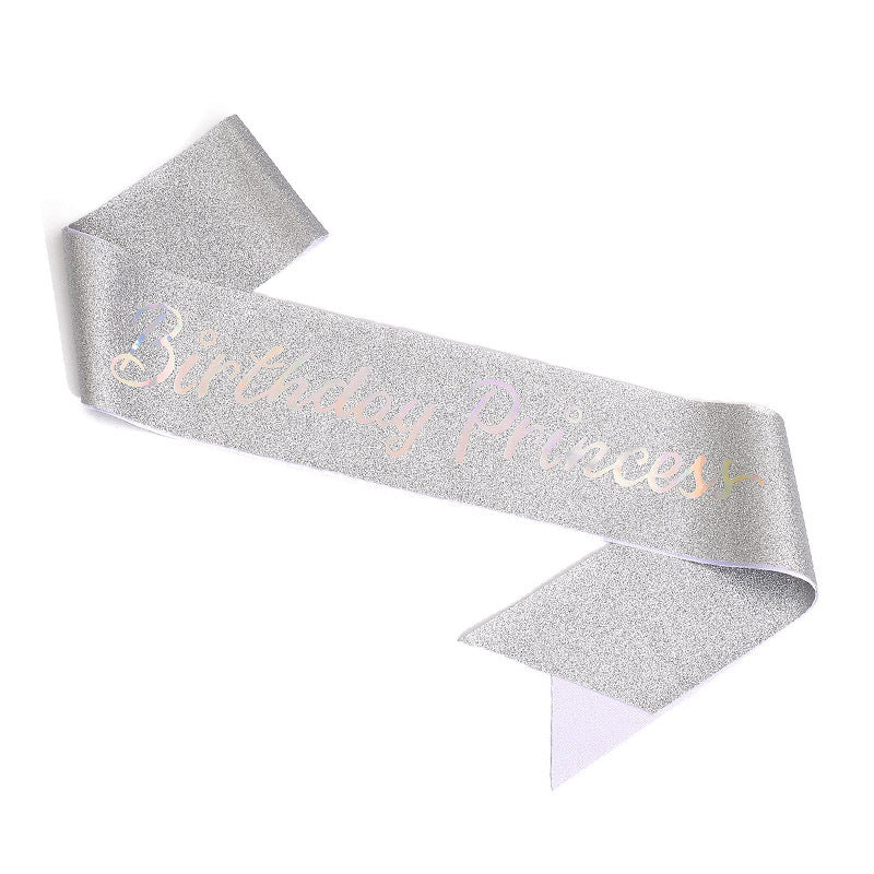 Damen Glitzernde Prinzessinnenkrone mit Birthday Princess Schärpe Brehn