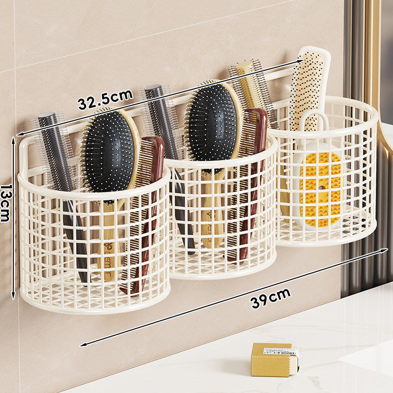 Wandmontierter Triple-Mesh Badezimmerorganizer Korb für Bürsten, Kämme und Schwämme