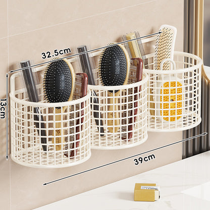 Wandmontierter Triple-Mesh Badezimmerorganizer Korb für Bürsten, Kämme und Schwämme