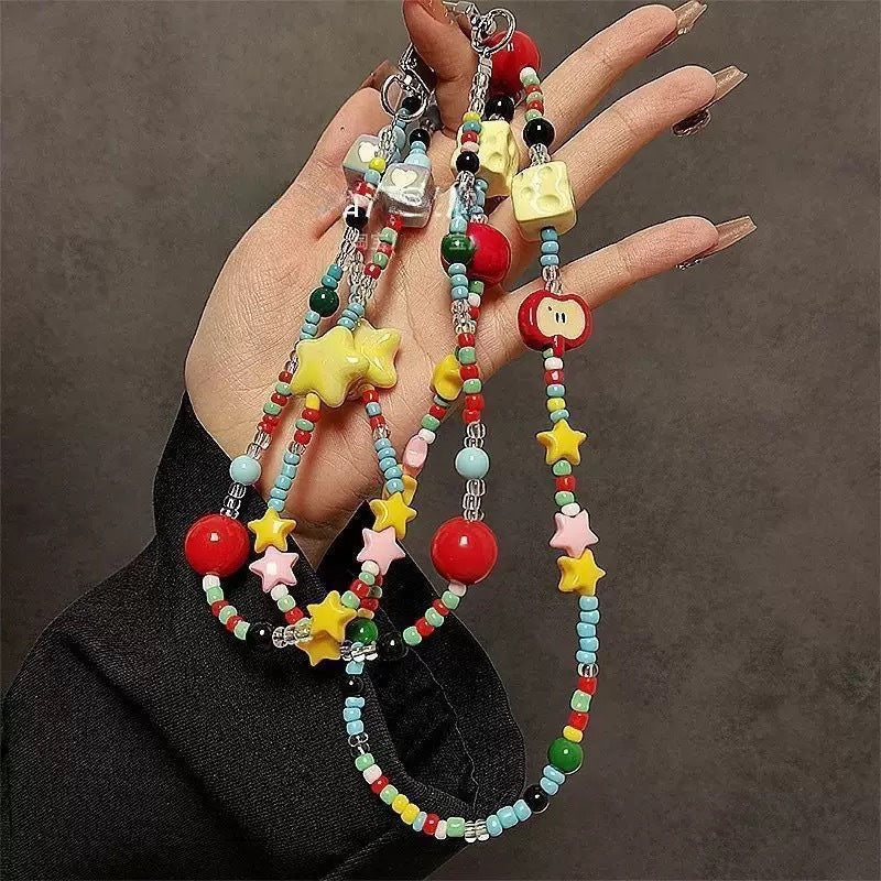 Bunter Perlenaussteller Brillenhalter Kette Brehn
