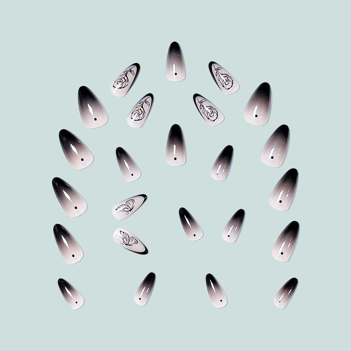 Elegante und kunstvolle Ombre-Nagelkunst Brehn