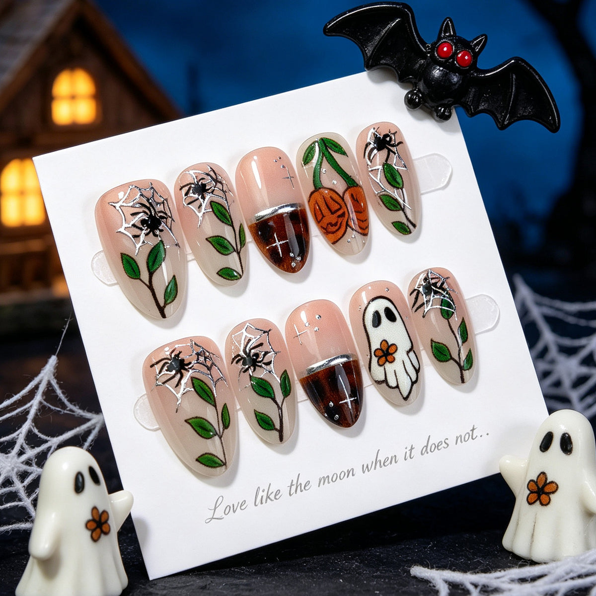 Halloween-Themed Dekorative Press-On Nagelkunst Set