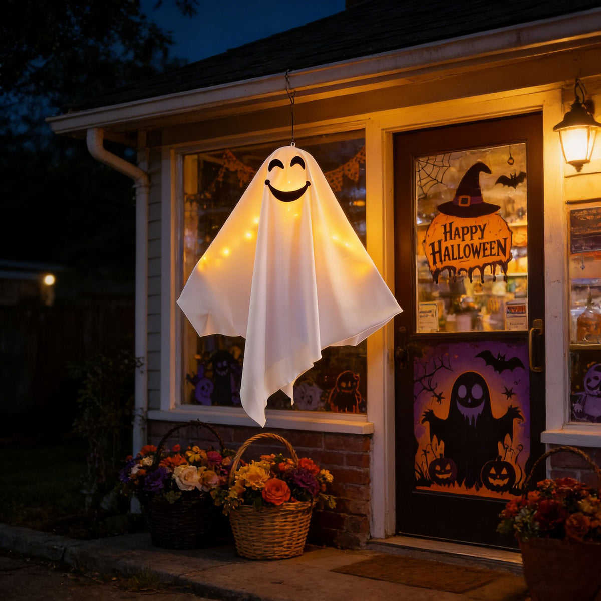 Dekorative Halloween Geistfigur mit LED-Beleuchtung