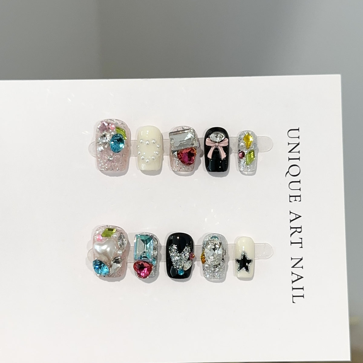 Glamouröse Strass-dekorierte Press-On Nail Set