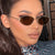 Damen modische Sonnenbrille im minimalistischen Ovaldesign Brehn