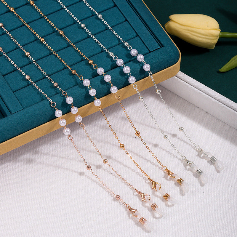 Elegante Perlen Brillenhalter Kette Brehn