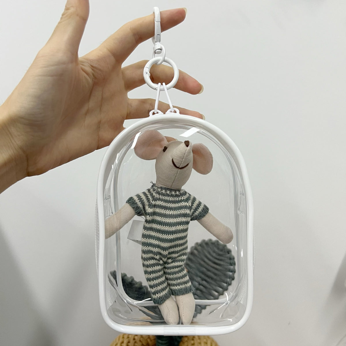 Klarer PVC Mini-Handtasche mit abnehmbarem Karabinerclip