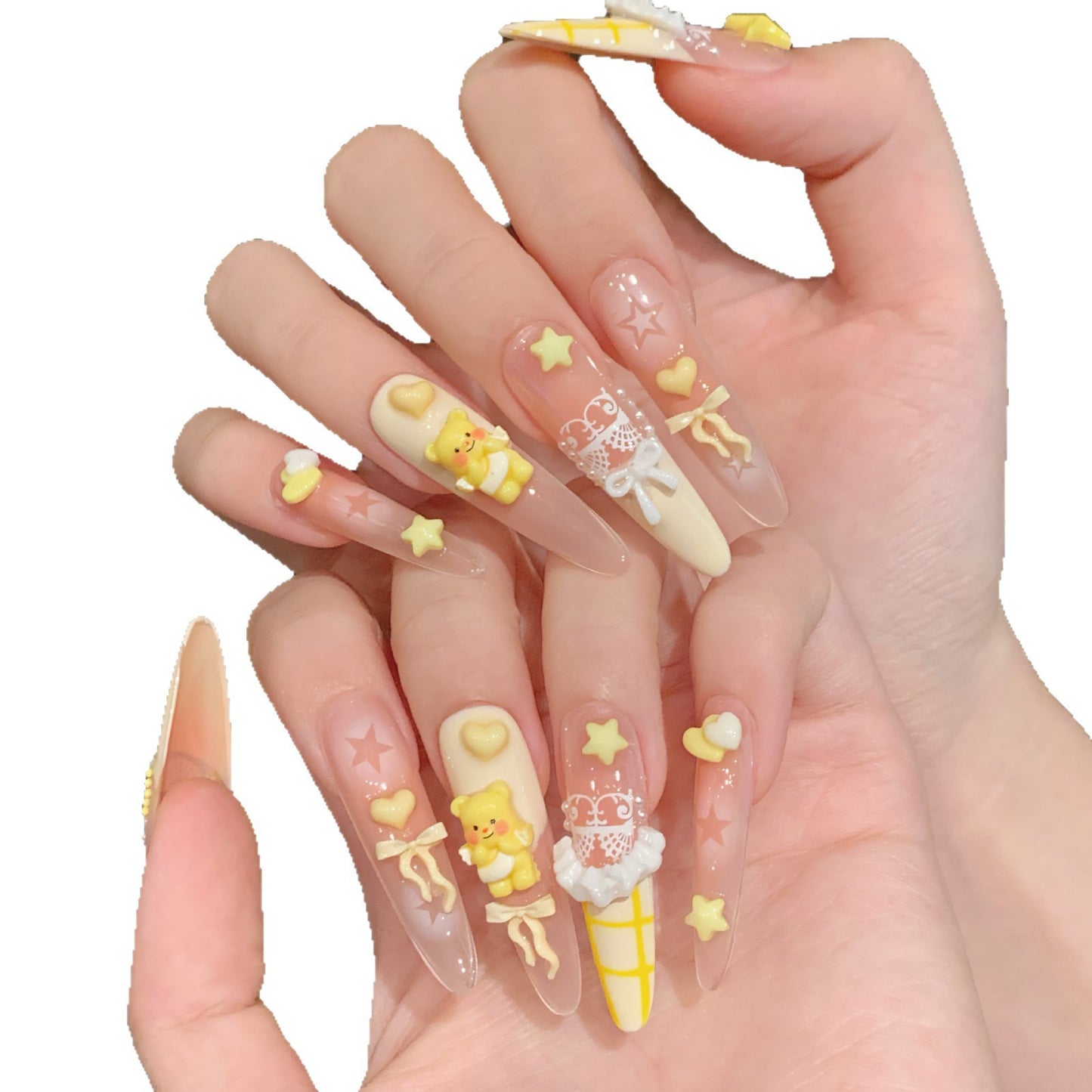 Verspielt 3D Nagelkunst Press-On Set Brehn