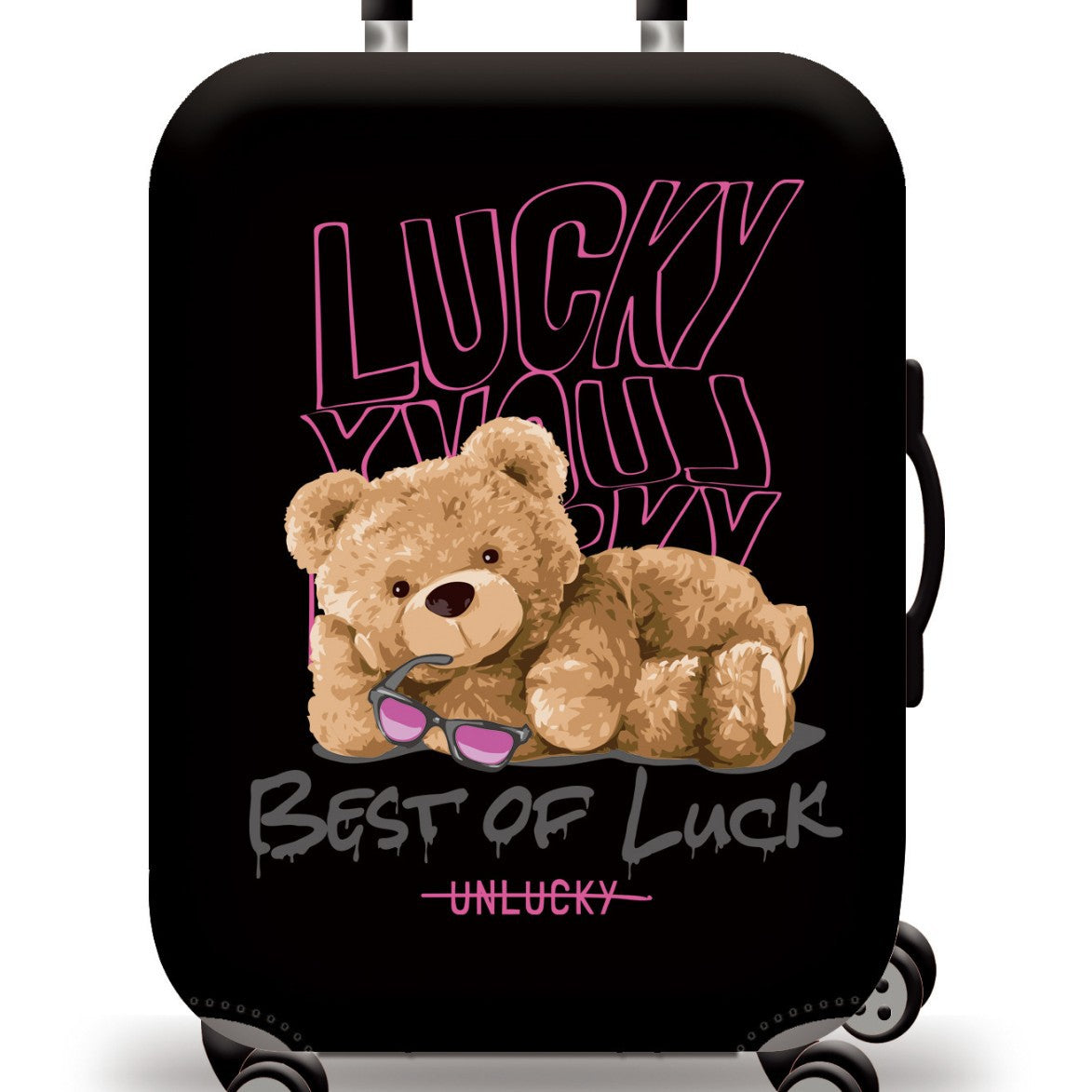 Unisex nan Kinder Trolley Koffer mit niedlichem Teddybär-Design, Hartschale, Teleskopgriff und vier lenkbaren Rollen Brehn