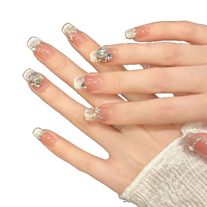 Dekoratives Kristall-akzentuiertes Druck-Nagelkunstset