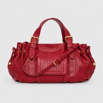 Luxuriöse Texturierte Lederhandtasche
