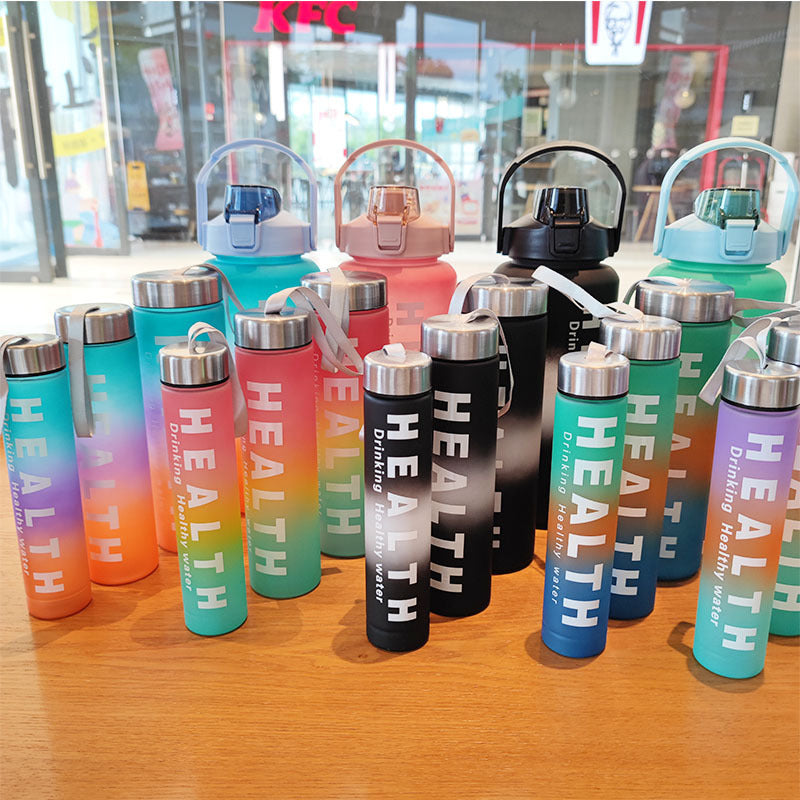 Damen isolierte Sporttrinkflasche mit ergonomischem Griff und auslaufsicherem Deckel Brehn