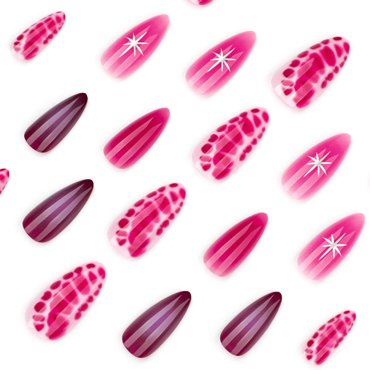 Kunstvolle Stiletto-Nägel mit eleganten Farbverlauf und filigranen Akzenten Brehn