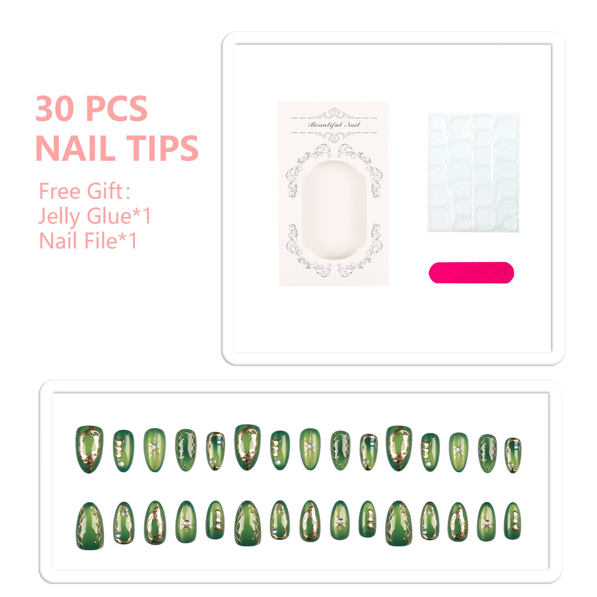 Künstlerisches Press-On Nageldesign Set