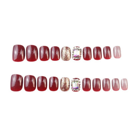 Glamouröses Press-On Nagelset mit Glitzer und Strassakzenten Brehn