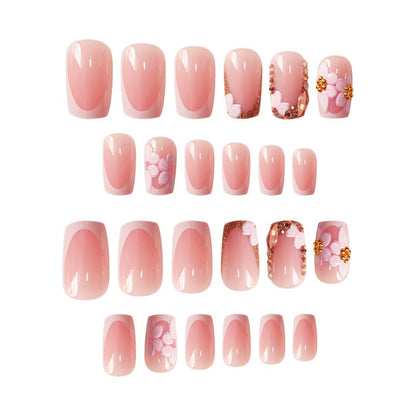 Blumiges künstlerisches Acryl-Nagelset Brehn