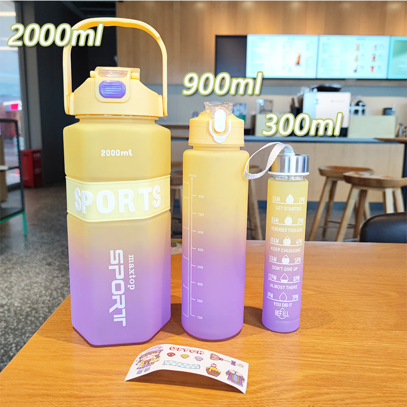 Damen Sport-Wasserflasche mit motivierenden Skalen Brehn