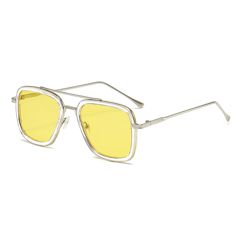Damen modische quadratische Sonnenbrille mit metallischen Details Brehn