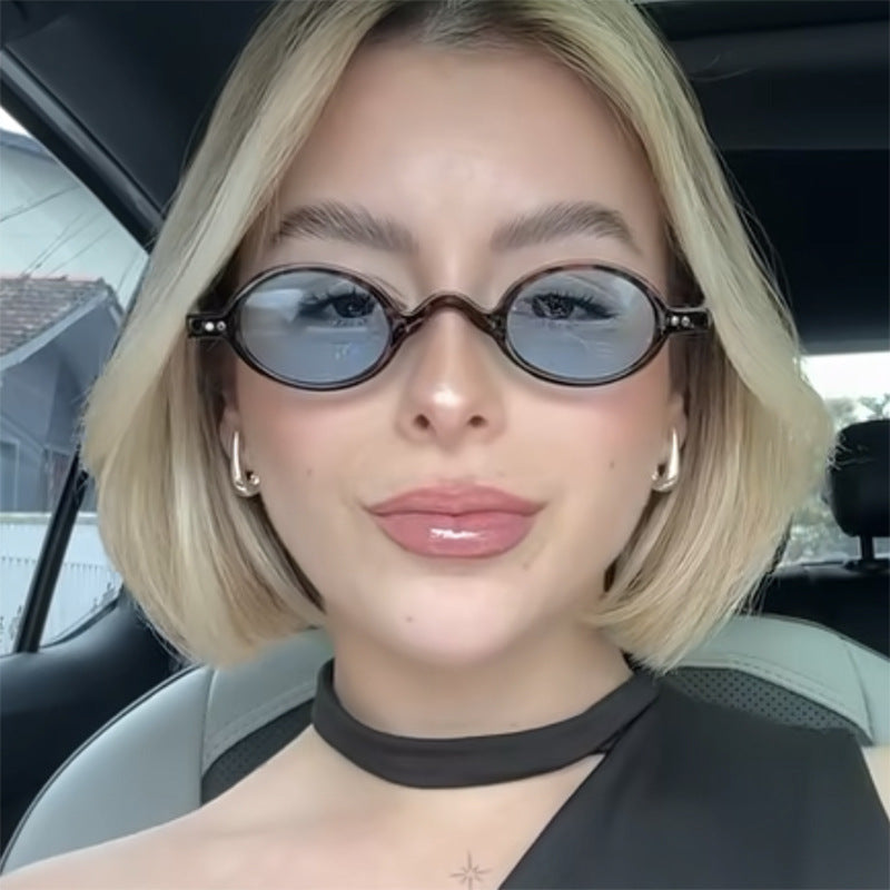 Damen runde Sonnenbrille mit markantem Design und hochwertigem Kunststoffrahmen Brehn