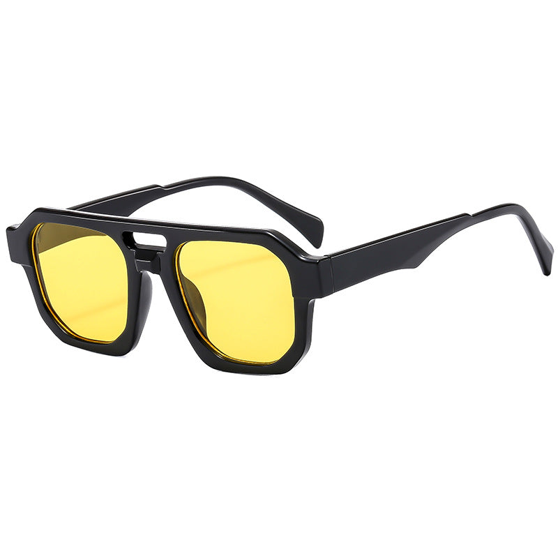 Damen exklusive polygonale Sonnenbrille mit luxuriösem Schildpatt-Muster Brehn