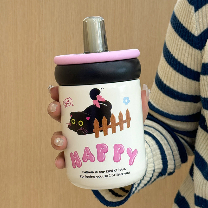 Damen Trinkflasche mit innovativem Silikonverschluss und spielerischem Design Brehn