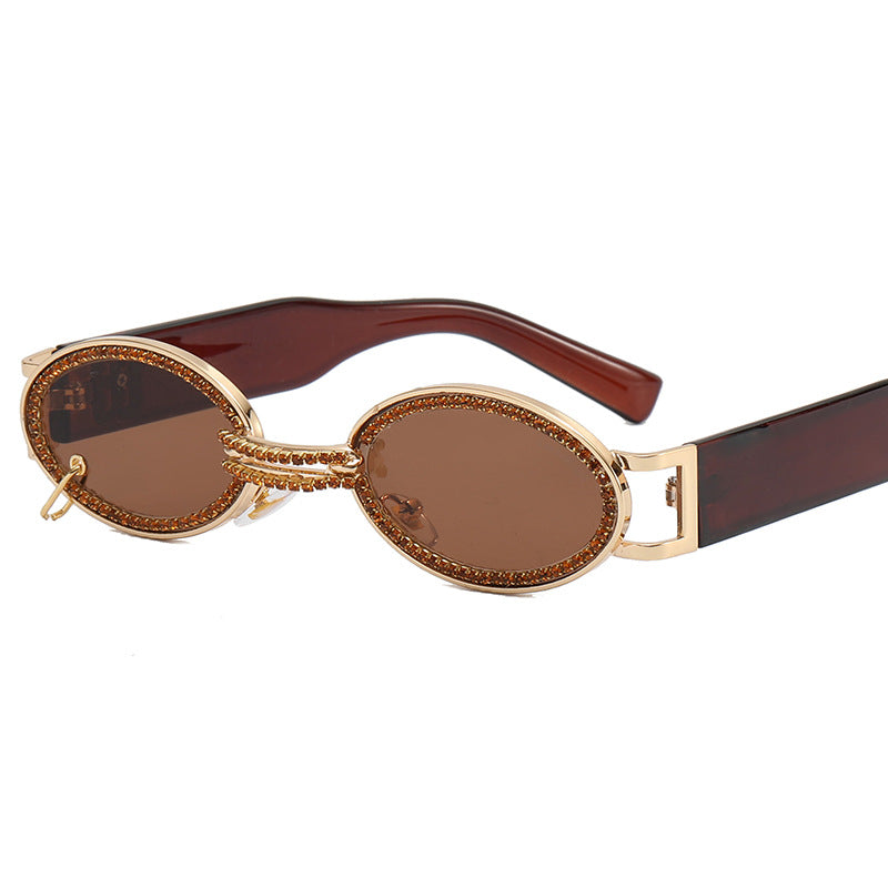 Damen extravagante modische Sonnenbrille mit strassbesetztem Rahmen Brehn