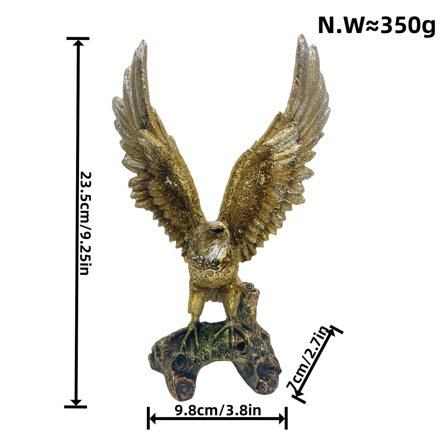 Elegante Gartenfigur mit Adler auf Baumstamm Brehn