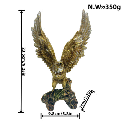 Elegante Gartenfigur mit Adler auf Baumstamm Brehn