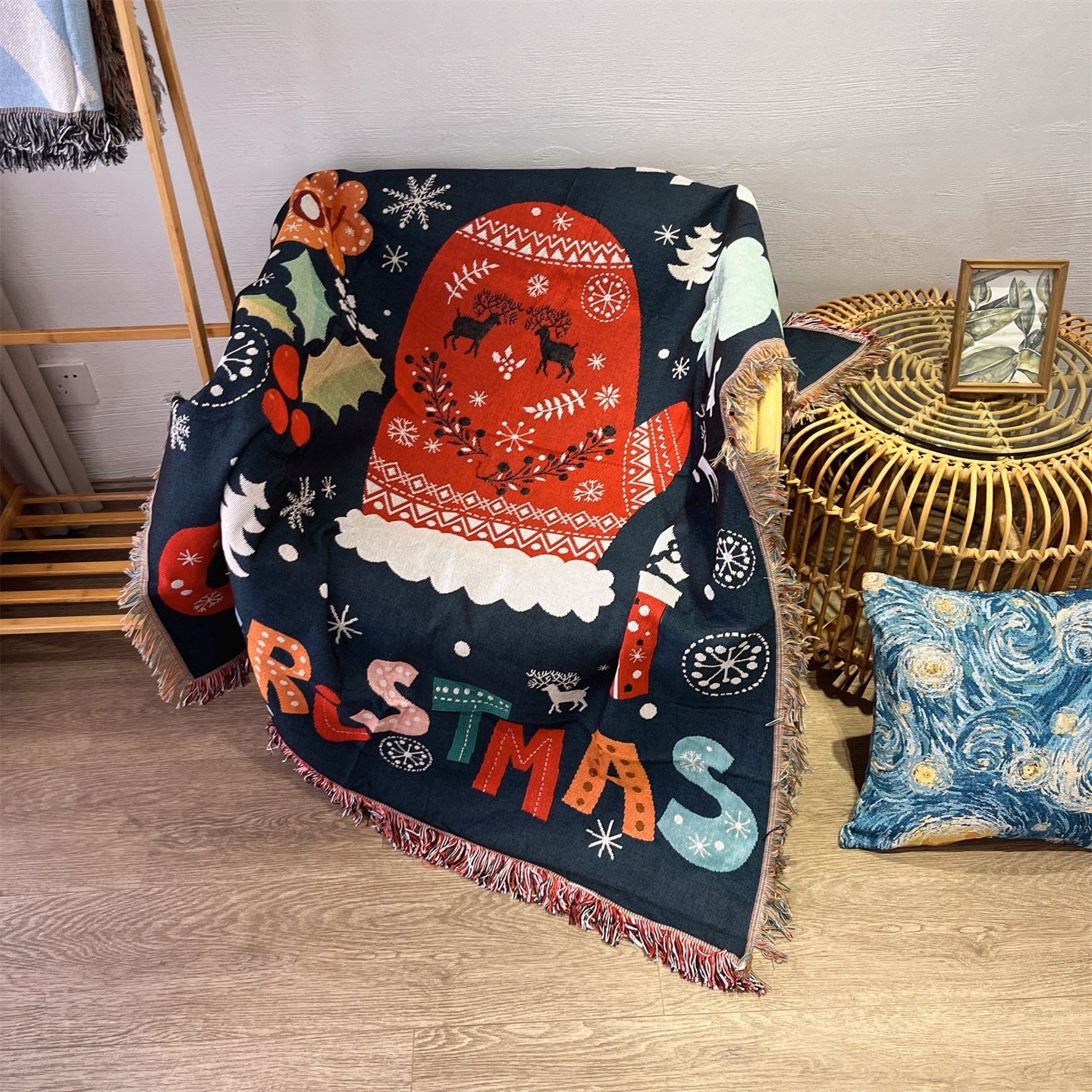 Festliches, holiday-themed gewobenes Werfdecke