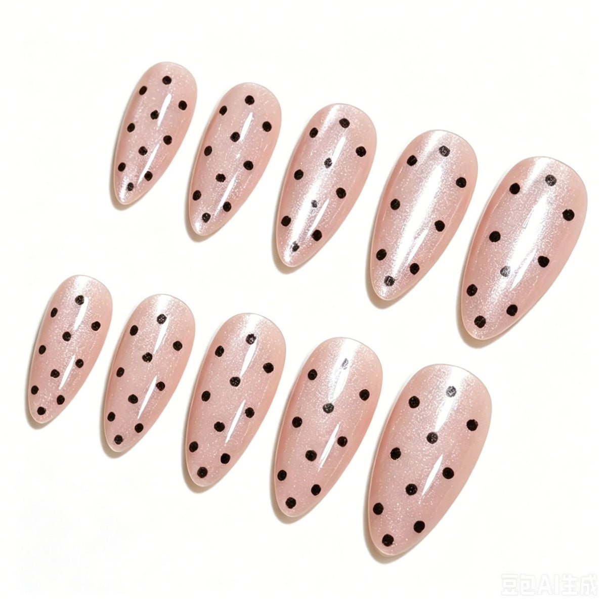 Stylisches Polka Dot Press-On Nail Art Set Brehn