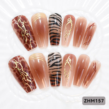 Künstlerisches Press-On-Nagelset mit Kirschblütenmuster Brehn