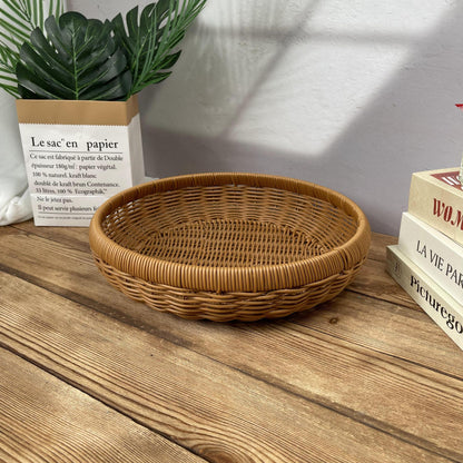 Damen runder Servierkorb aus geflochtenem Rattan Brehn