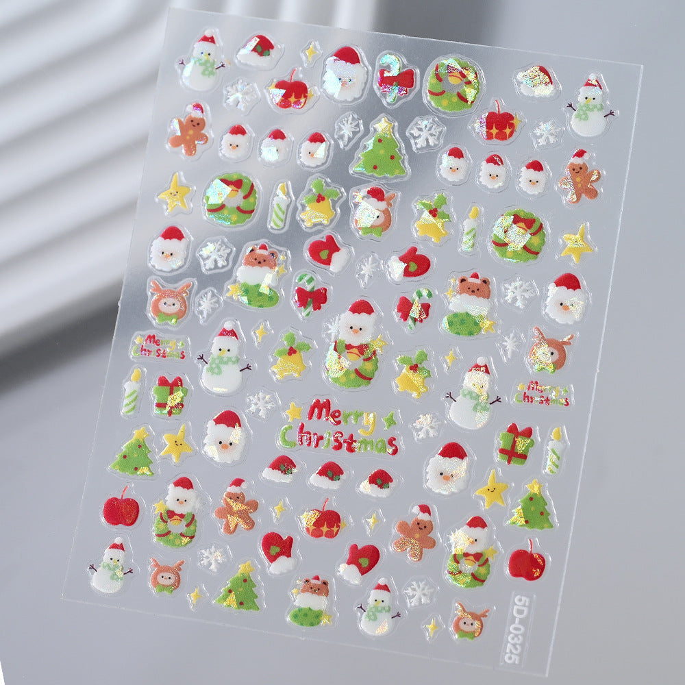 Florale Nagelkunst 3D Aufkleber