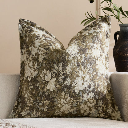 Übergroßes Jacquard Blumen Velours Kissenbezug mit verdecktem Reißverschluss