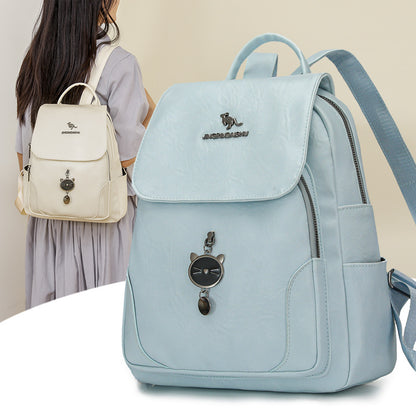 Süßer katzenmotivierter Leder-Rucksack Brehn