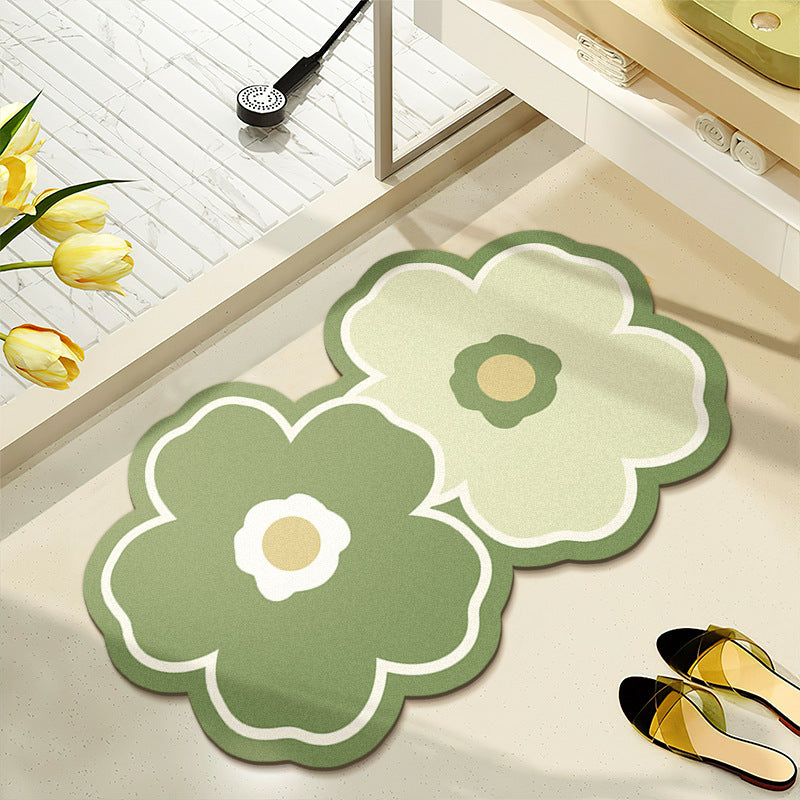 Blumenmuster wasserabsorbierender Badteppich