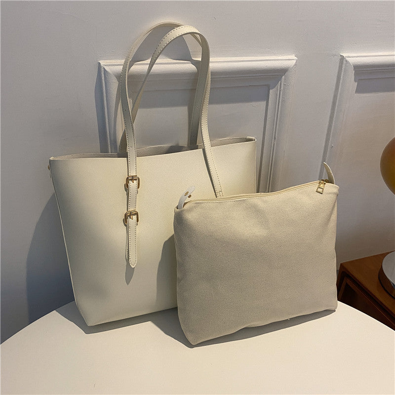 Elegante strukturierte Tote-Tasche mit abnehmbarem Täschchen