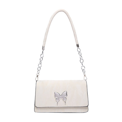 WoChic Designer Handtasche mit Schmetterling Accent Brehn