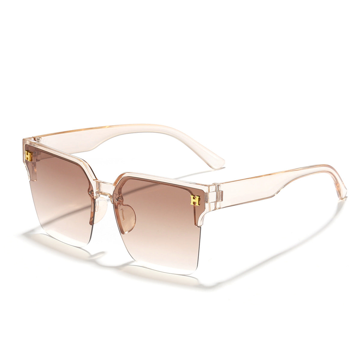 Damen moderne quadratische Sonnenbrille mit transparentem Rahmen Brehn