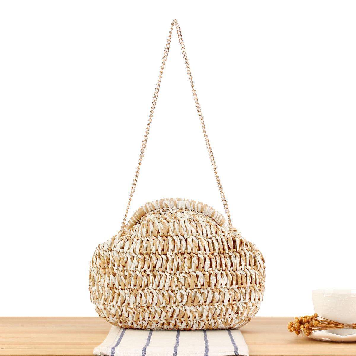 Schultertasche mit Einzigartigem Wellenmuster Brehn