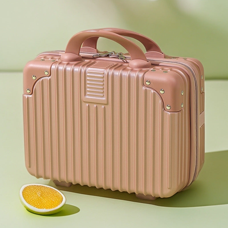strukturierte Hartschalen-Reise-Beauty-Box mit Kunstleder-Eckverstärkungen und doppelten Obergriffen Brehn