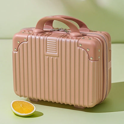 strukturierte Hartschalen-Reise-Beauty-Box mit Kunstleder-Eckverstärkungen und doppelten Obergriffen Brehn