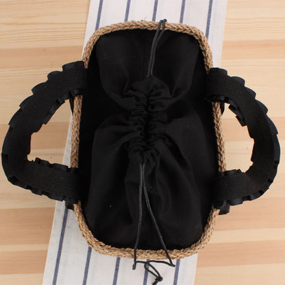 Verspielte Korbtasche mit Elegantem Stoffgriff Brehn