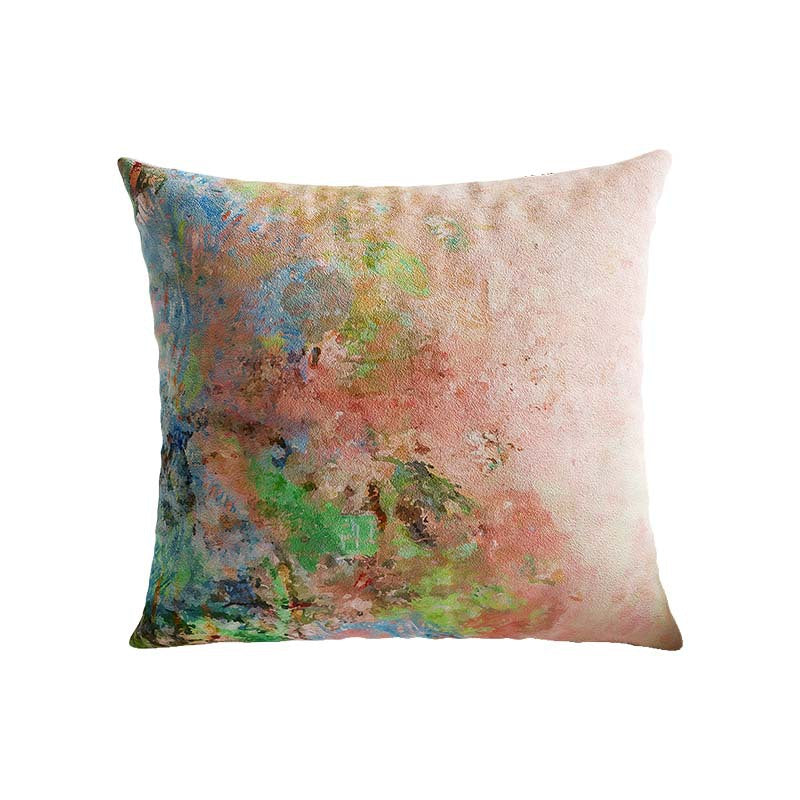 Abstract Textured Impressionist Velvet Throw Pillow Cover