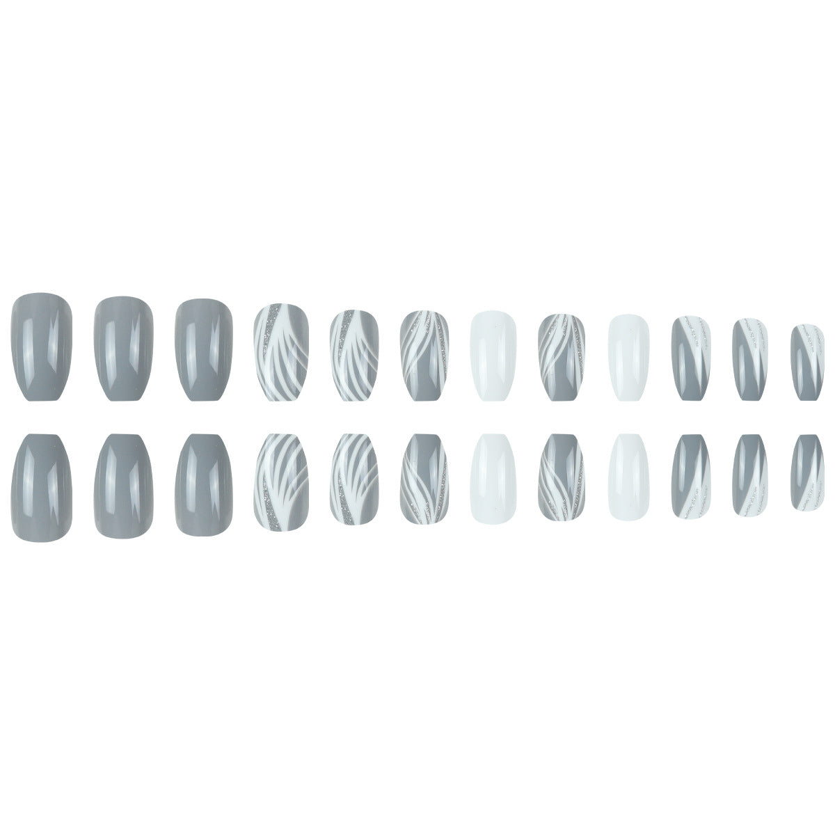 Glänzendes Stiletto Press-On Nagelset mit glitzerndem Design Brehn